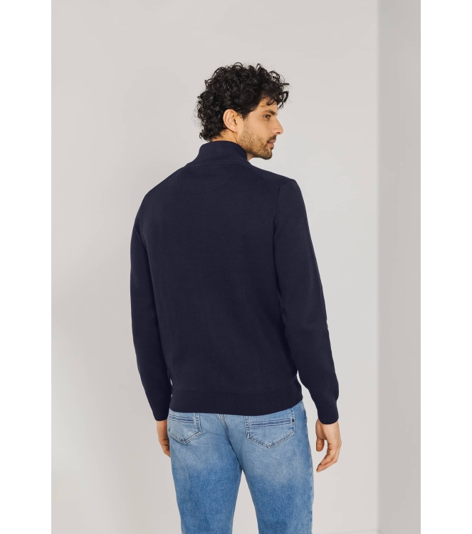 State of Art Cardigan Plain Patte Donkerblauw