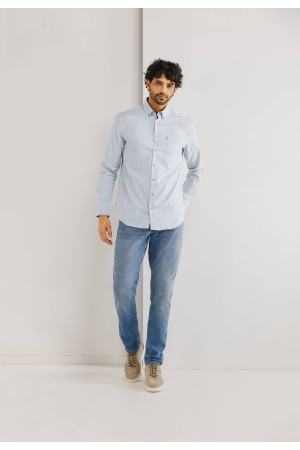State of Art Shirt LS Striped Oxf Wit