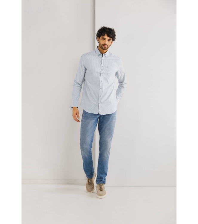 State of Art Shirt LS Striped Oxf Wit