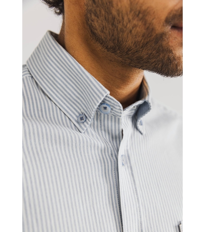 State of Art Shirt LS Striped Oxf Wit