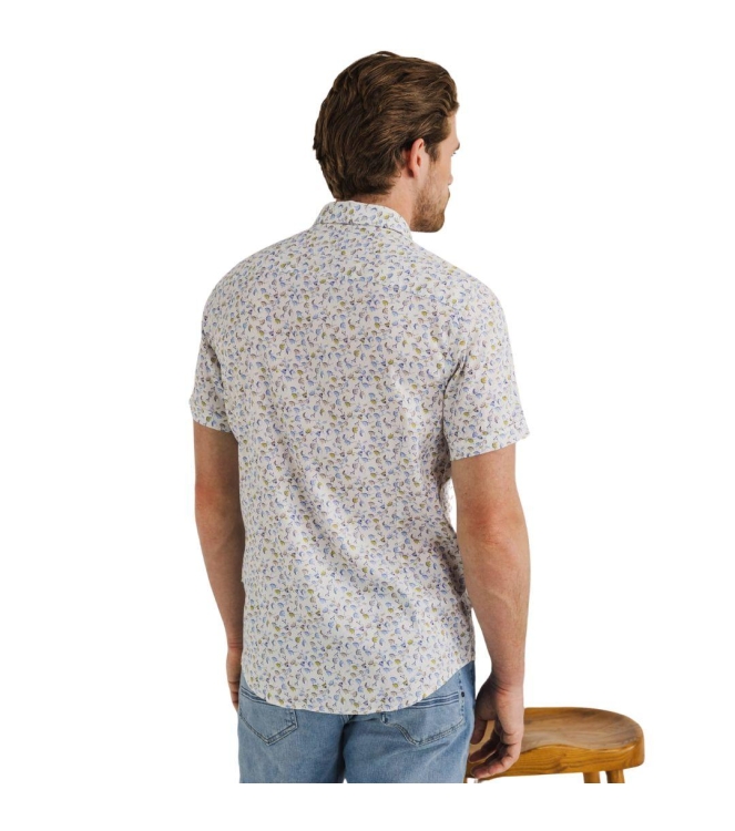 State of Art Shirt SS Print Twill wit dessin