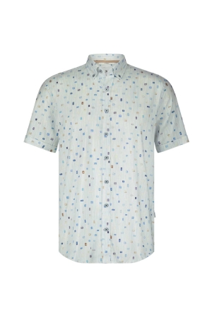 State of Art Shirt SS Print Twill wit dessin