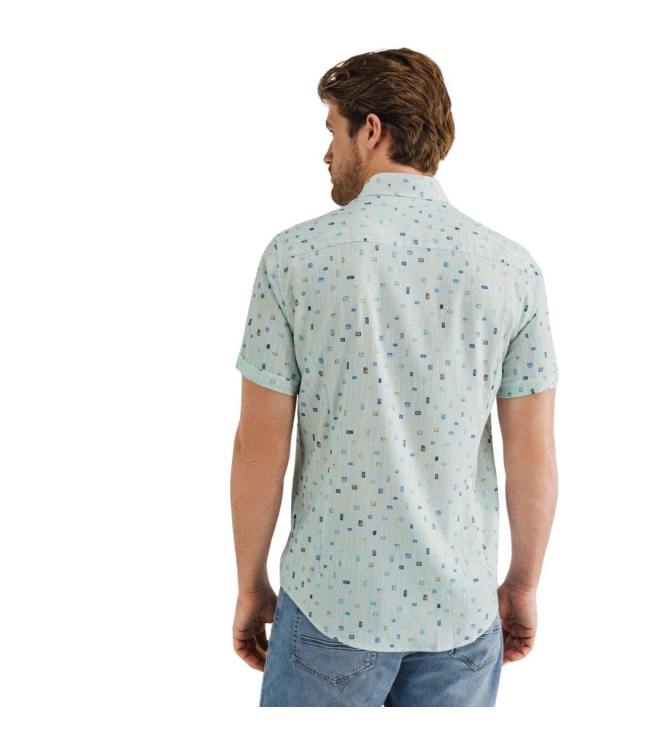 State of Art Shirt SS Print Twill wit dessin