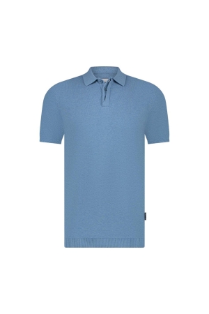 State of Art Poloshirt Knitted SS Grijsblauw