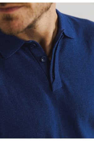 State of Art Poloshirt Knitted SS Kobalt