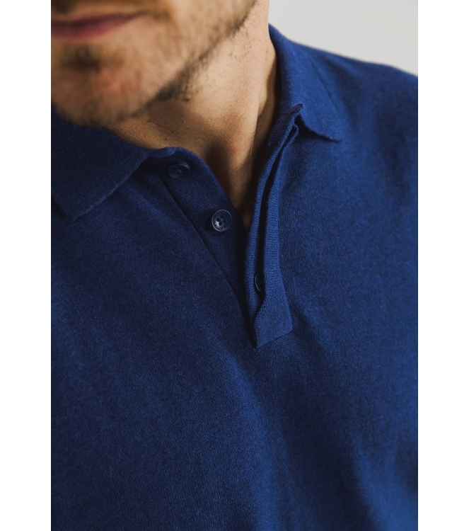 State of Art Poloshirt Knitted SS Kobalt