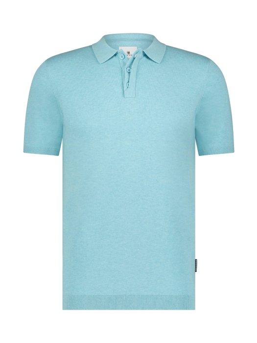 State of Art Poloshirt Knitted SS Mintblauw