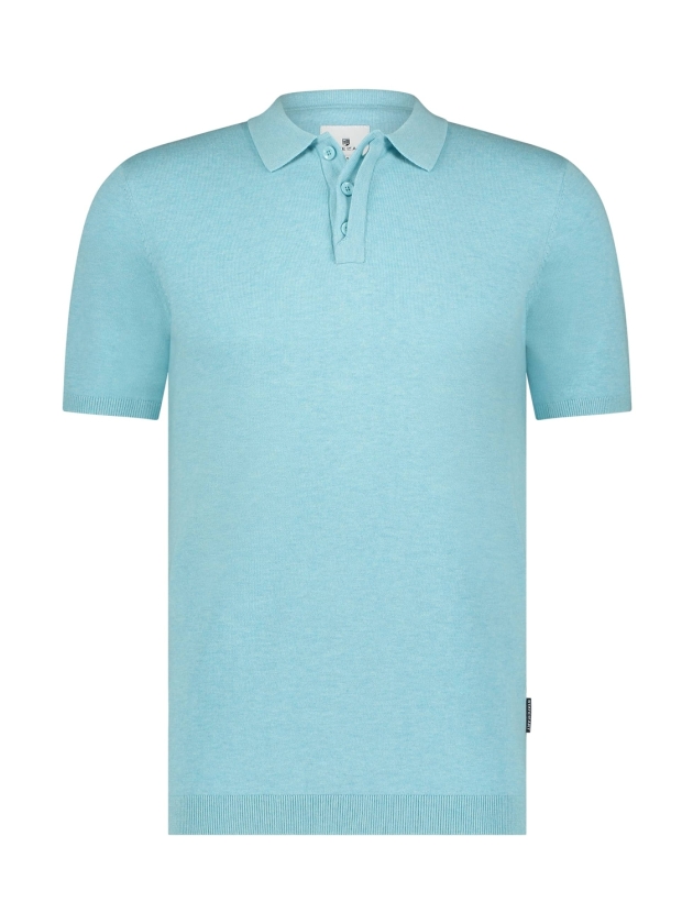 State of Art Poloshirt Knitted SS Mintblauw