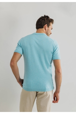 State of Art Poloshirt Knitted SS Mintblauw