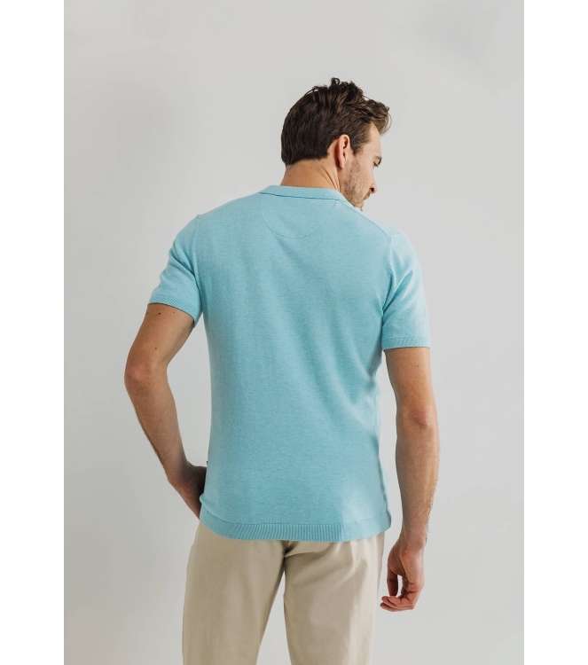 State of Art Poloshirt Knitted SS Mintblauw