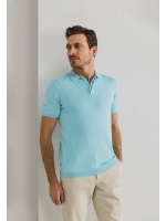 State of Art Poloshirt Knitted SS Mintblauw