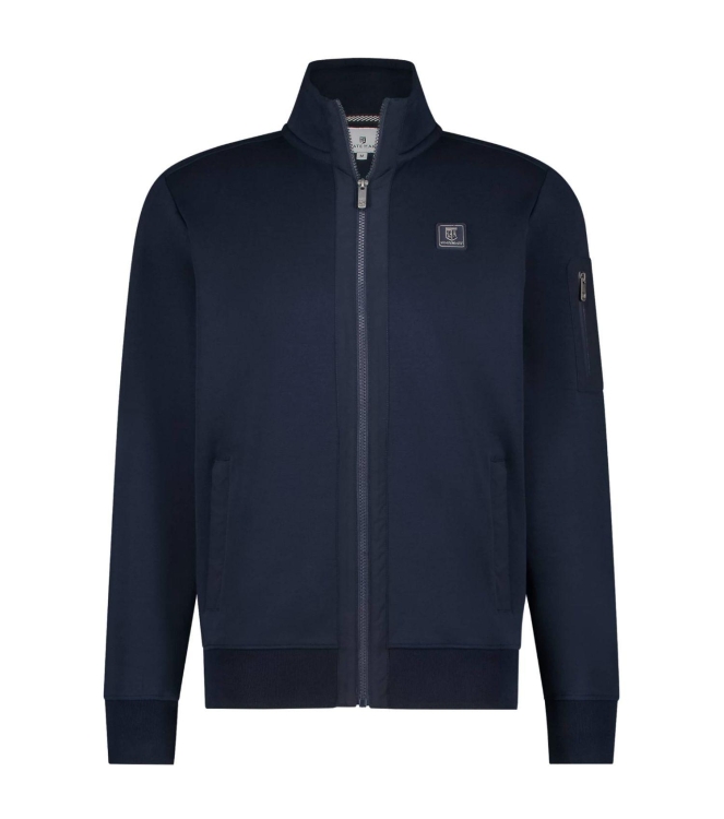 State of Art Sweat Cardigan Plain Donkerblauw