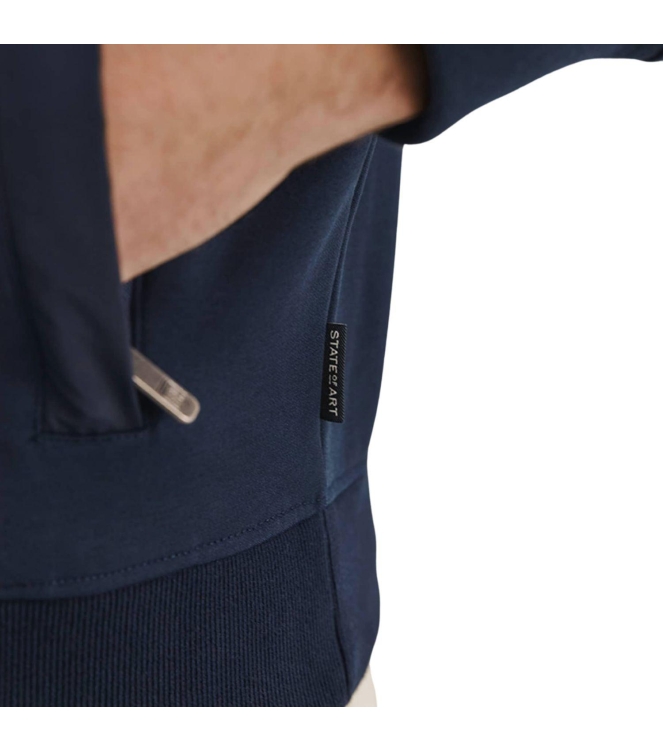 State of Art Sweat Cardigan Plain Donkerblauw