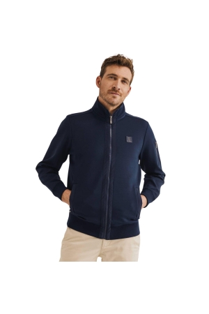 State of Art Sweat Cardigan Plain Donkerblauw