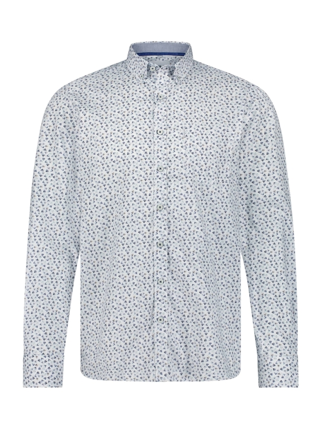 State of Art Shirt LS Print Twill Wit