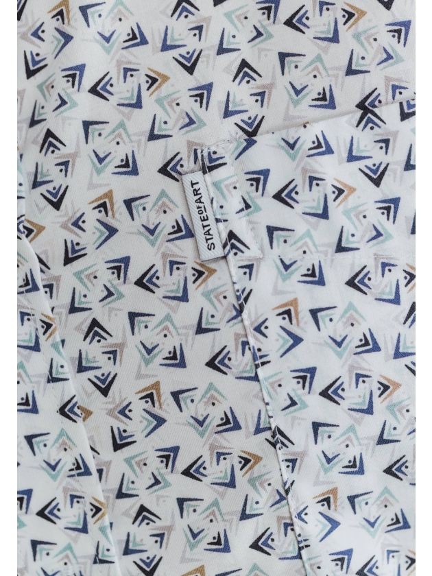 State of Art Shirt LS Print Twill Wit