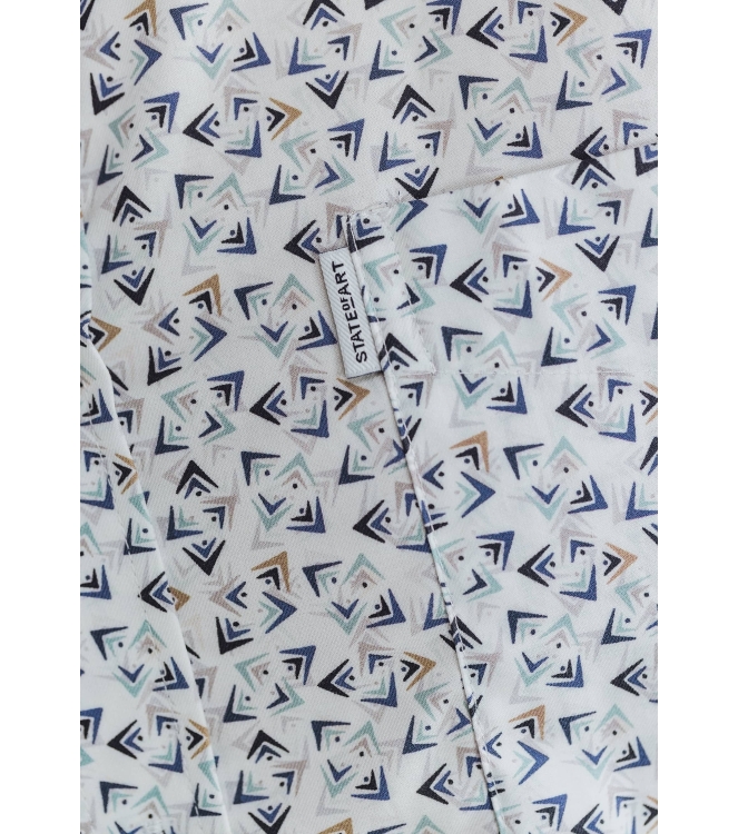 State of Art Shirt LS Print Twill Wit