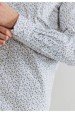 State of Art Shirt LS Print Twill Wit