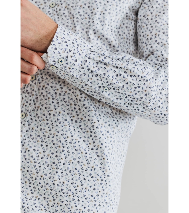 State of Art Shirt LS Print Twill Wit