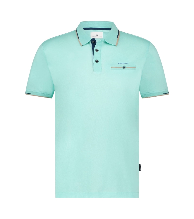 State of Art Poloshirt Piqu? SS P Mintblauw