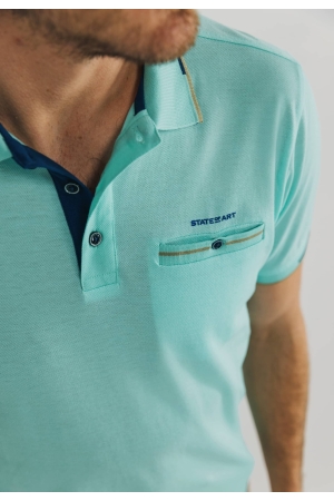 State of Art Poloshirt Piqu? SS P Mintblauw