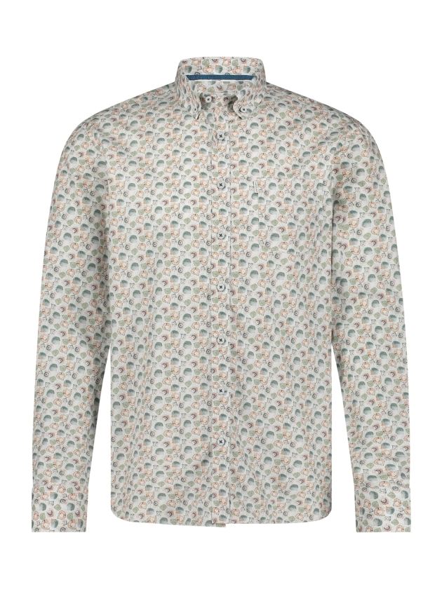 State of Art Shirt LS Print Twill Wit