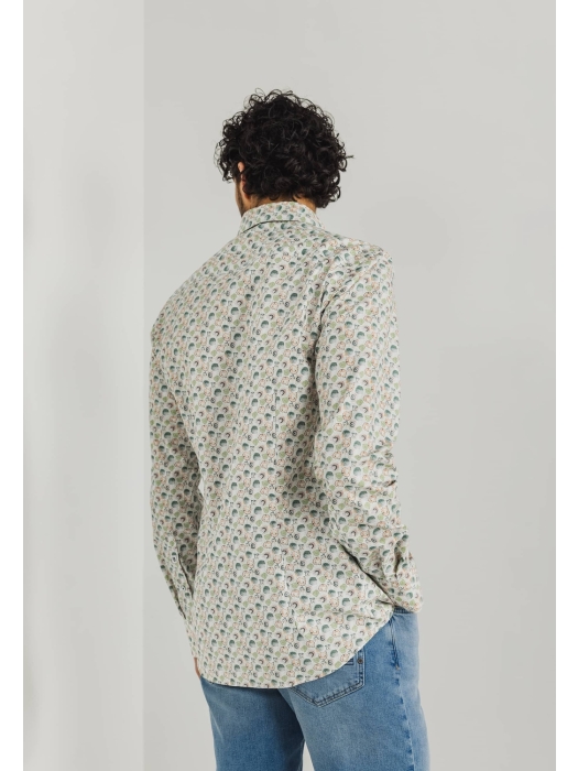 State of Art Shirt LS Print Twill Wit