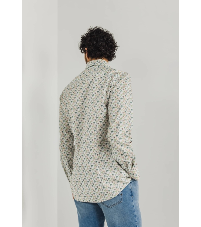 State of Art Shirt LS Print Twill Wit