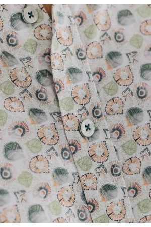 State of Art Shirt LS Print Twill Wit