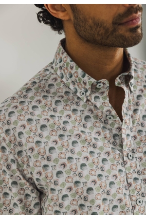 State of Art Shirt LS Print Twill Wit