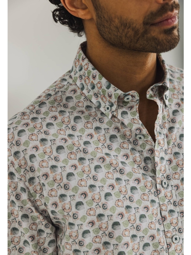 State of Art Shirt LS Print Twill Wit