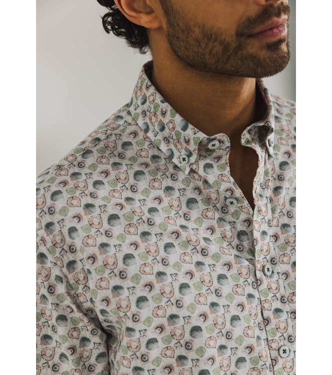 State of Art Shirt LS Print Twill Wit