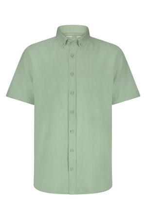 State of Art Shirt SS Plain Oxfor Bladgroen