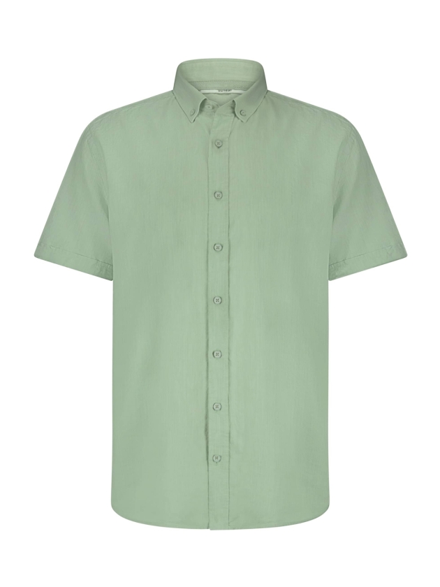 State of Art Shirt SS Plain Oxfor Bladgroen