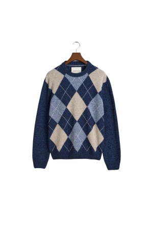Gant Argyle Crew Neck Sweater 433 evening blue