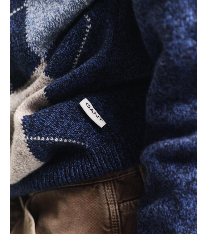 Gant Argyle Crew Neck Sweater 433 evening blue