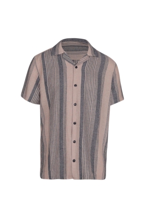 Supply en Co Raff Shirt Ss Stripe Structure 190 Pebble