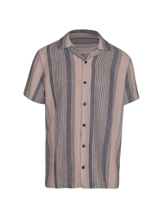 Supply en Co Raff Shirt Ss Stripe Structure 190 Pebble