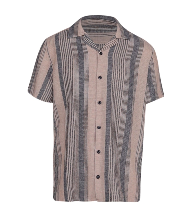 Supply en Co Raff Shirt Ss Stripe Structure 190 Pebble