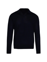 Born with Appetite Connor Knitted Polo Merino Ls 16gg 290 Navy