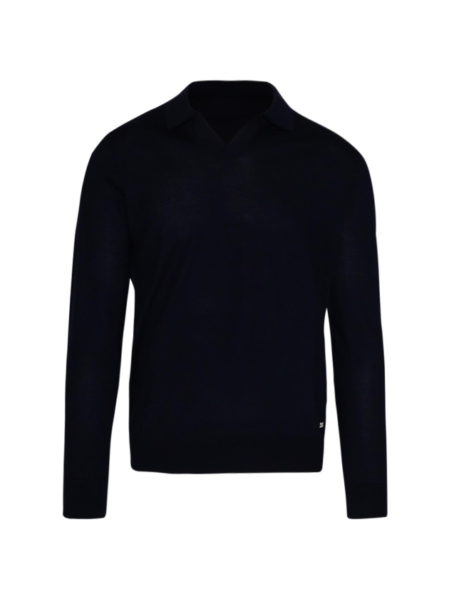 Born with Appetite Connor Knitted Polo Merino Ls 16gg 290 Navy