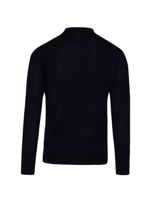 Born with Appetite Connor Knitted Polo Merino Ls 16gg 290 Navy