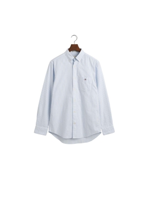 Gant Regular Fit Banker Stripe Classic Oxford Shirt 455 light blue