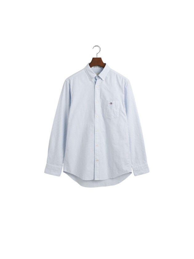 Gant Regular Fit Banker Stripe Classic Oxford Shirt 455 light blue