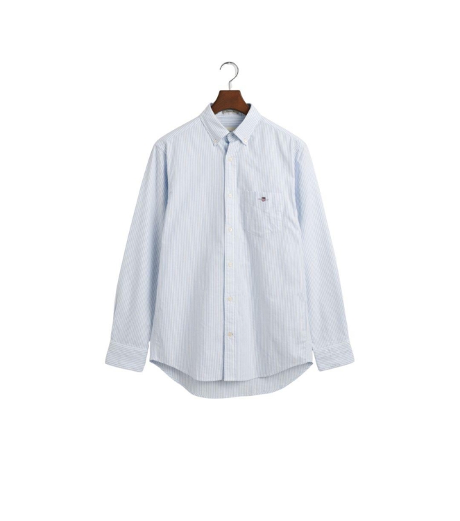 Gant Regular Fit Banker Stripe Classic Oxford Shirt 455 light blue