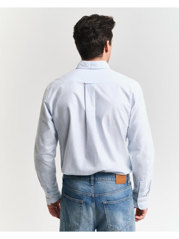 Gant Regular Fit Banker Stripe Classic Oxford Shirt 455 light blue