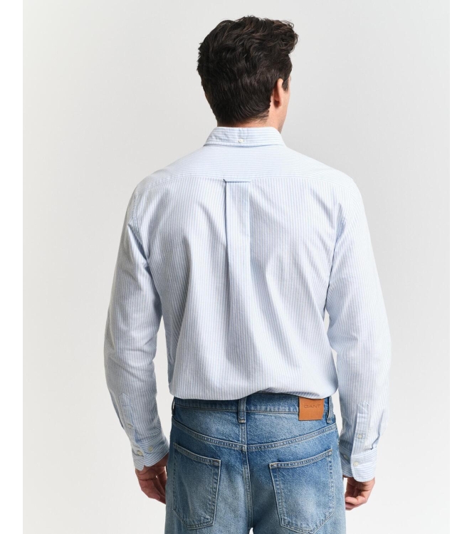 Gant Regular Fit Banker Stripe Classic Oxford Shirt 455 light blue