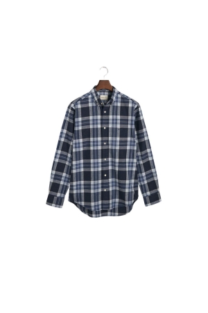 Gant Regular Fit Tartan Melange Checked Shirt 433 evening blue