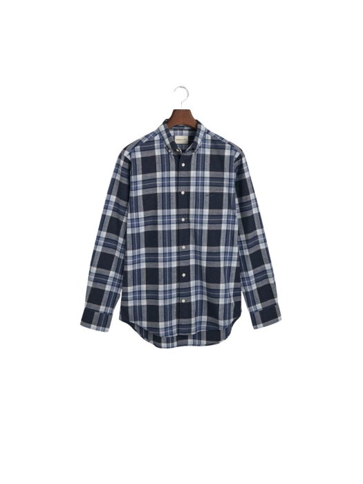 Gant Regular Fit Tartan Melange Checked Shirt 433 evening blue