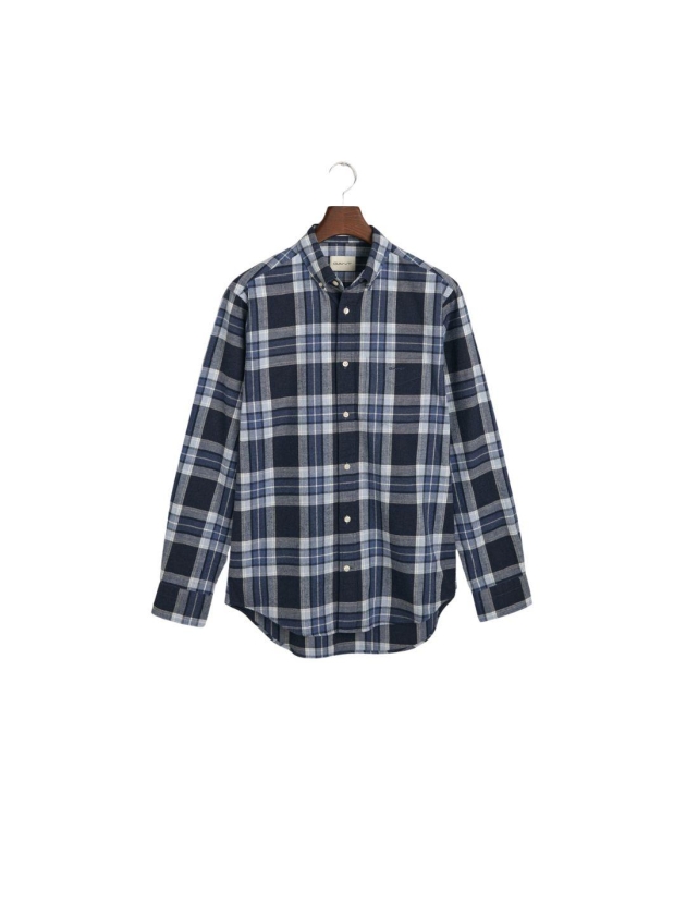Gant Regular Fit Tartan Melange Checked Shirt 433 evening blue
